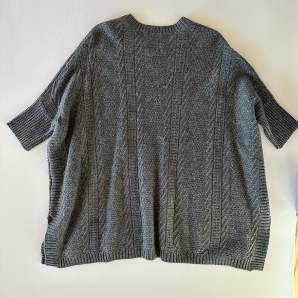 Cynthia Rowley Cashmere Gray Sweater Oversized Short Sleeve XS/S - Picture 2 of 15